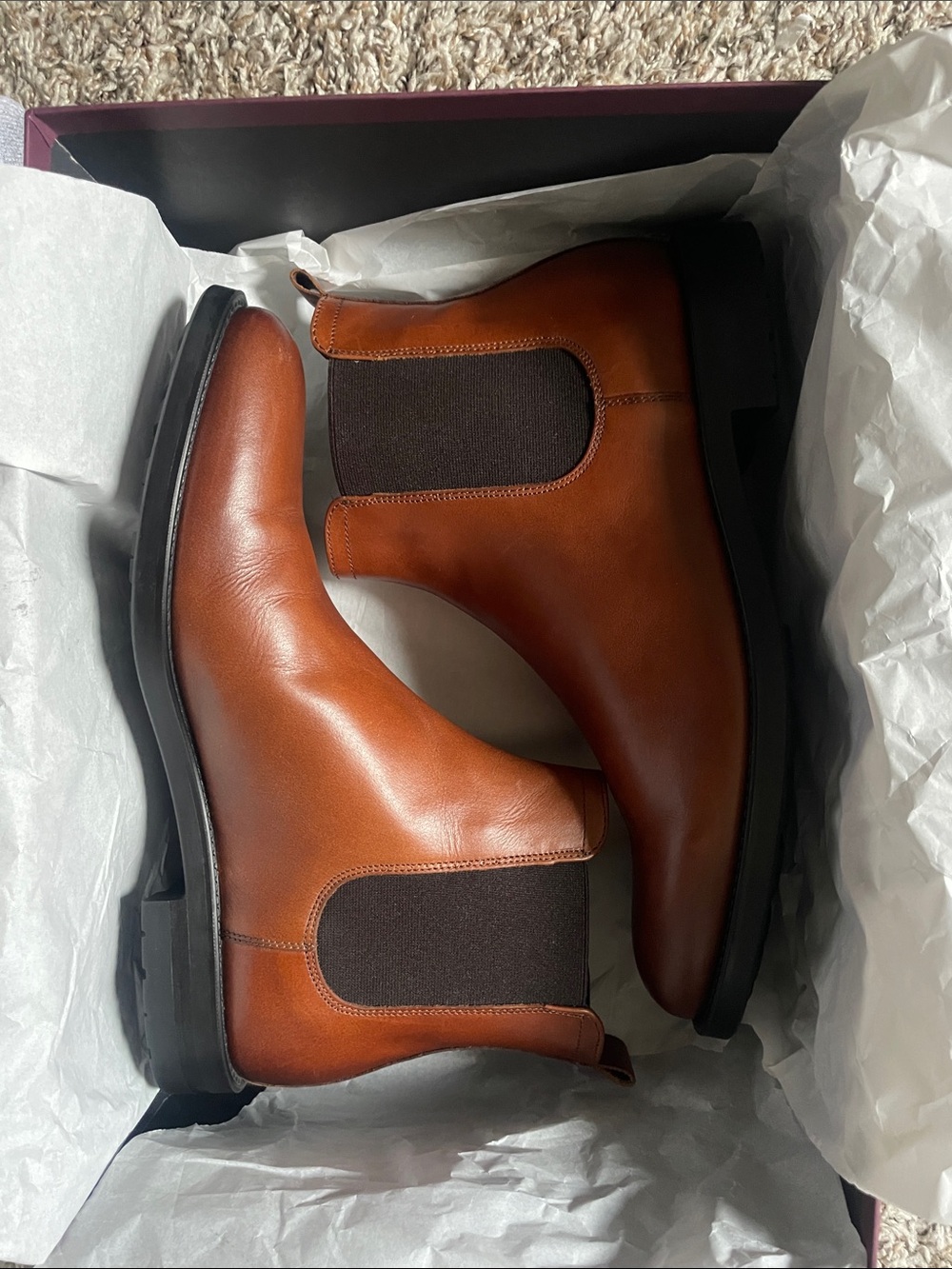 Bruno Magli Tan Leather Chukka Chelsea Boots